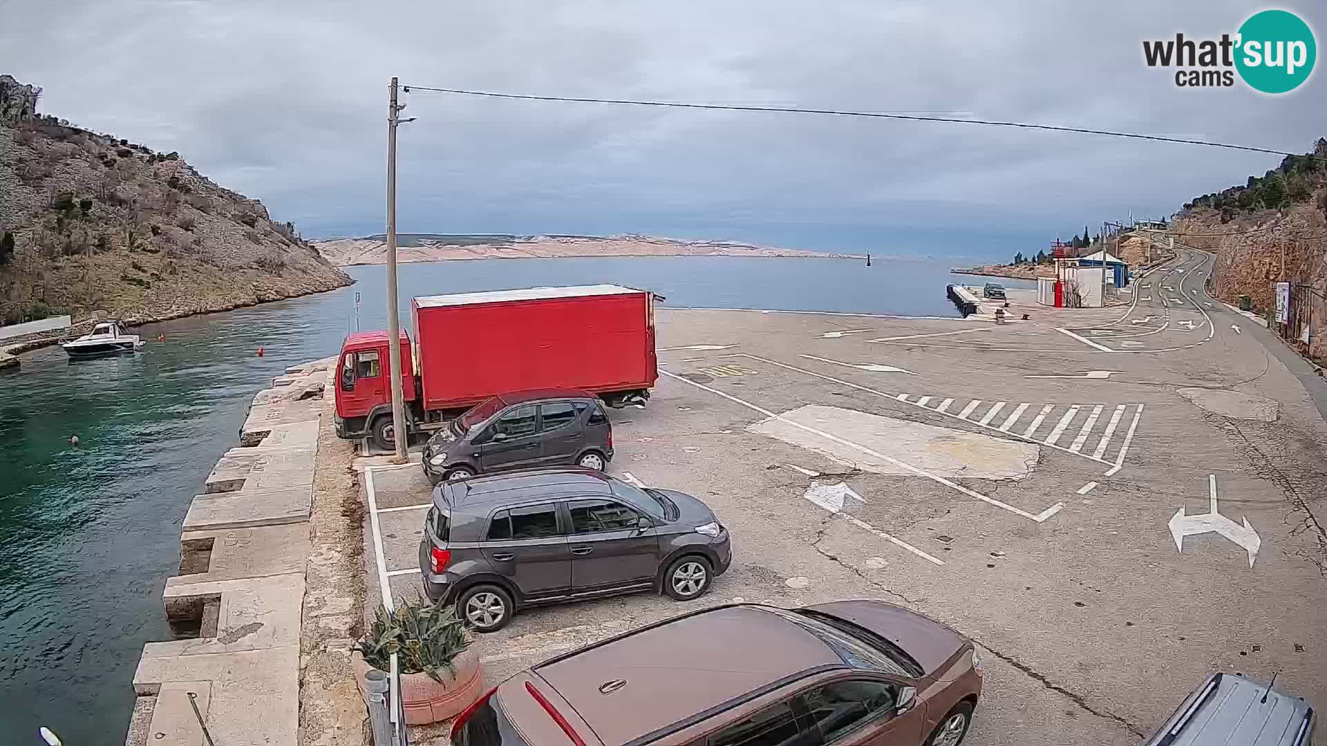 Webcam Prizna ferry port to Pag island
