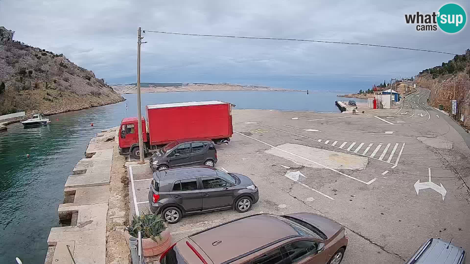 Webcam Fährhafen Prizna – zur Insel Pag