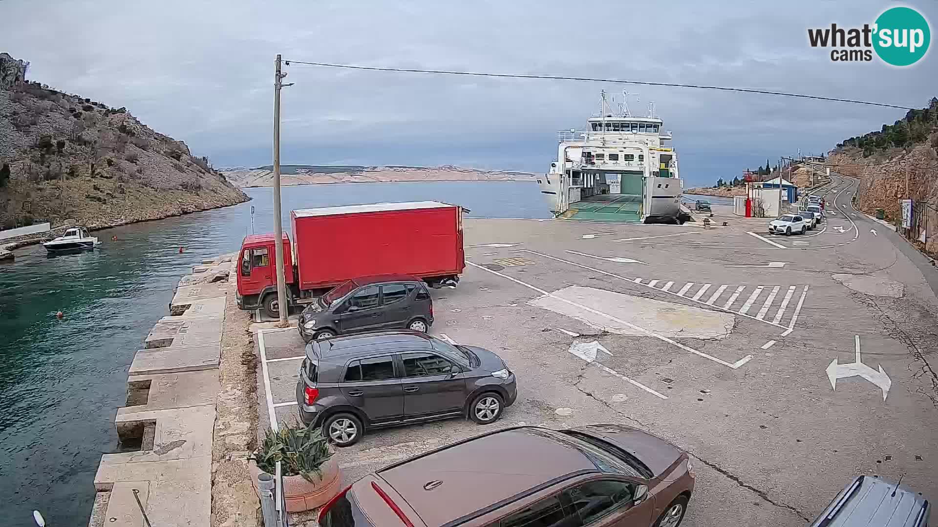 Webcam Fährhafen Prizna – zur Insel Pag