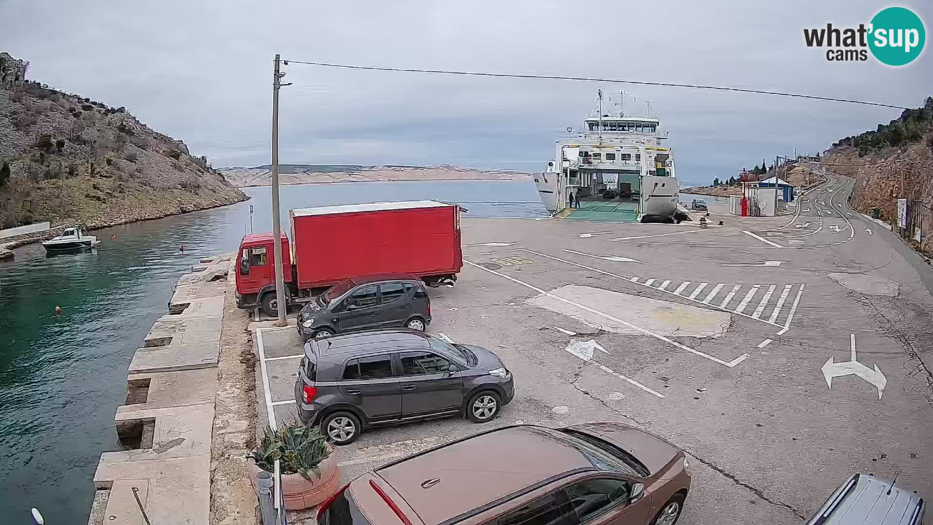 Webcam Fährhafen Prizna – zur Insel Pag