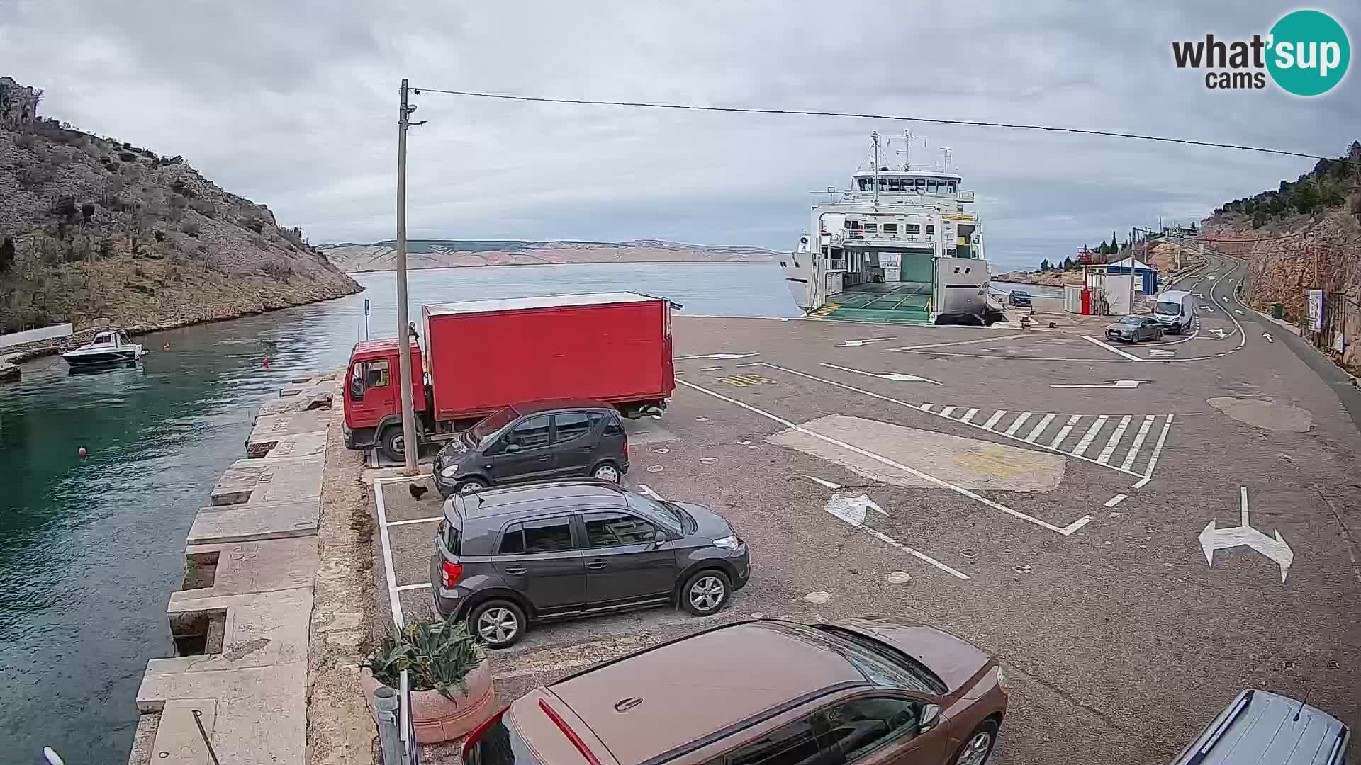 Webcam Prizna ferry port to Pag island
