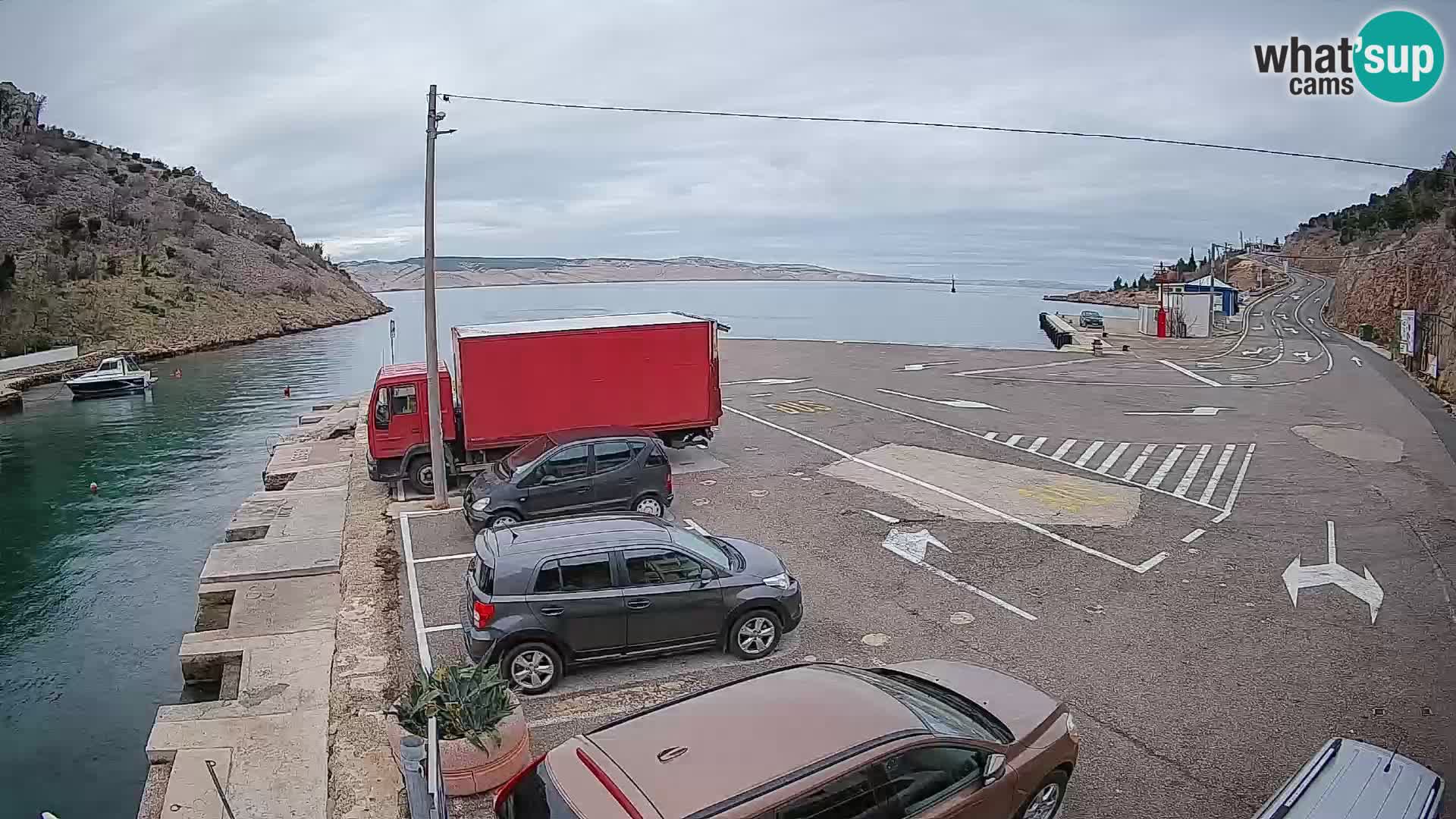 Webcam Prizna ferry port to Pag island