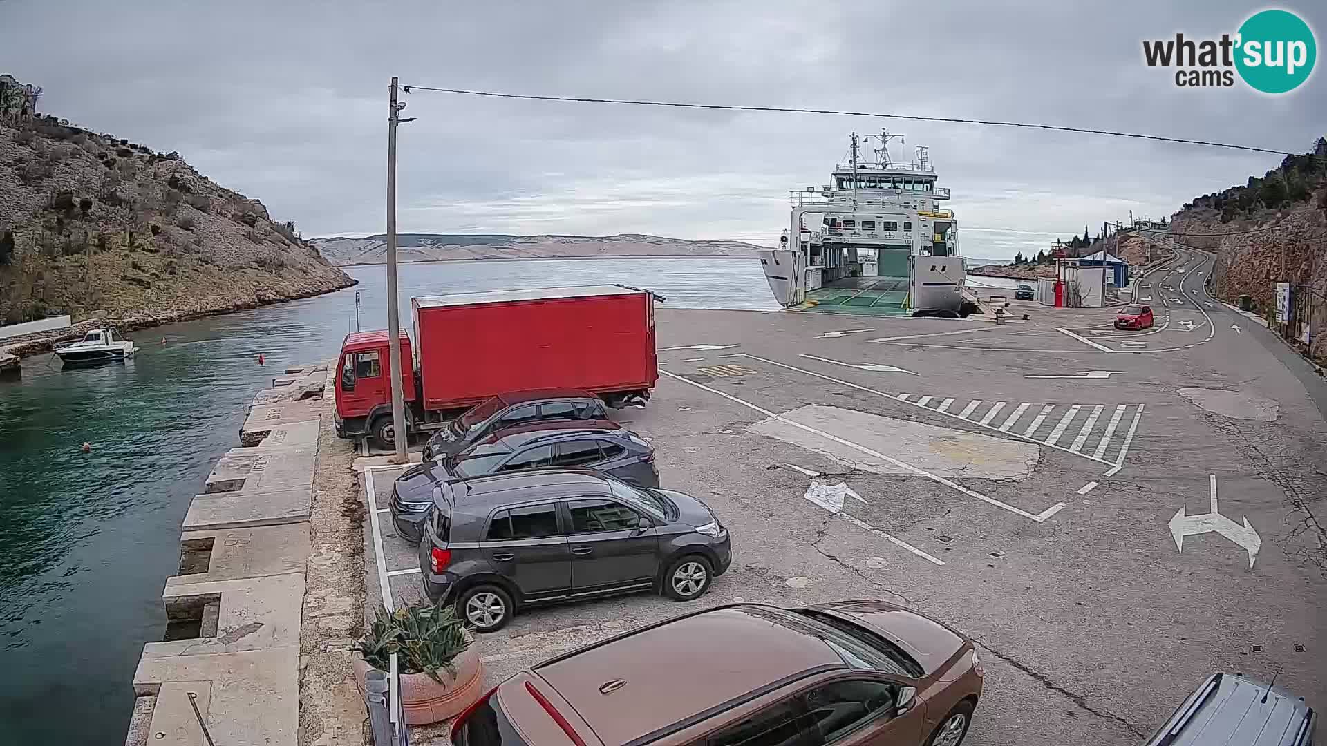 Webcam Fährhafen Prizna – zur Insel Pag
