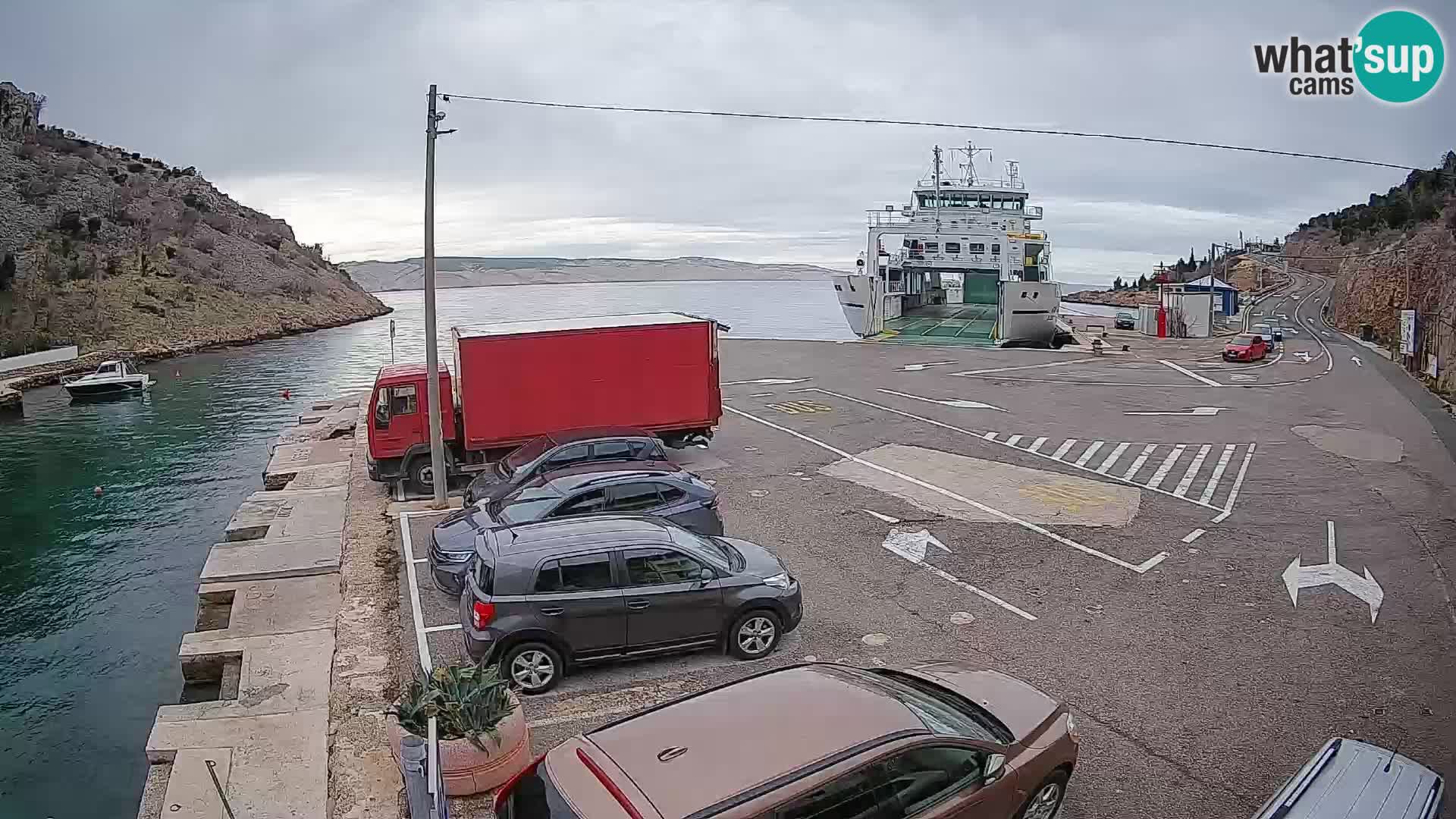 Webcam Prizna ferry port to Pag island