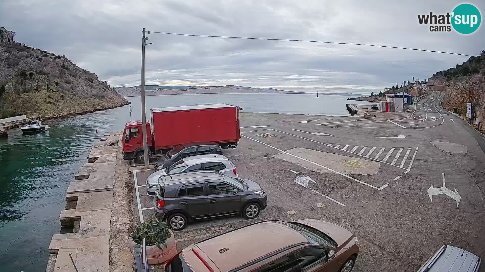 Webcam Fährhafen Prizna – zur Insel Pag