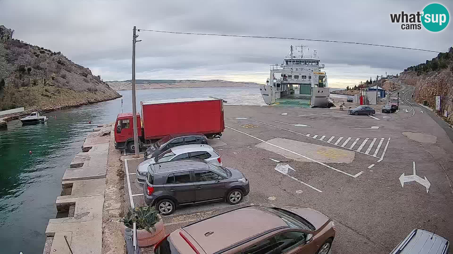 Webcam Fährhafen Prizna – zur Insel Pag