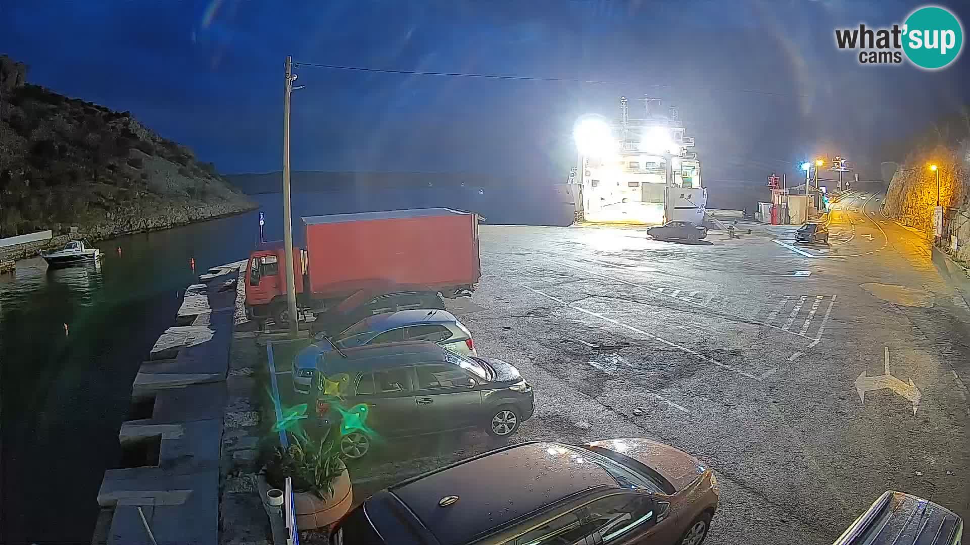 Webcam Fährhafen Prizna – zur Insel Pag