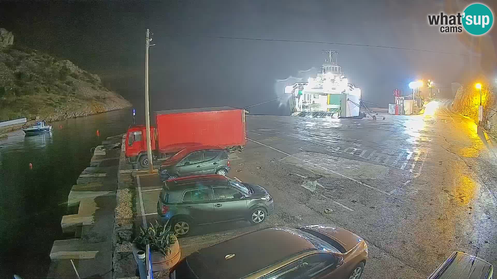 Webcam Prizna ferry port to Pag island