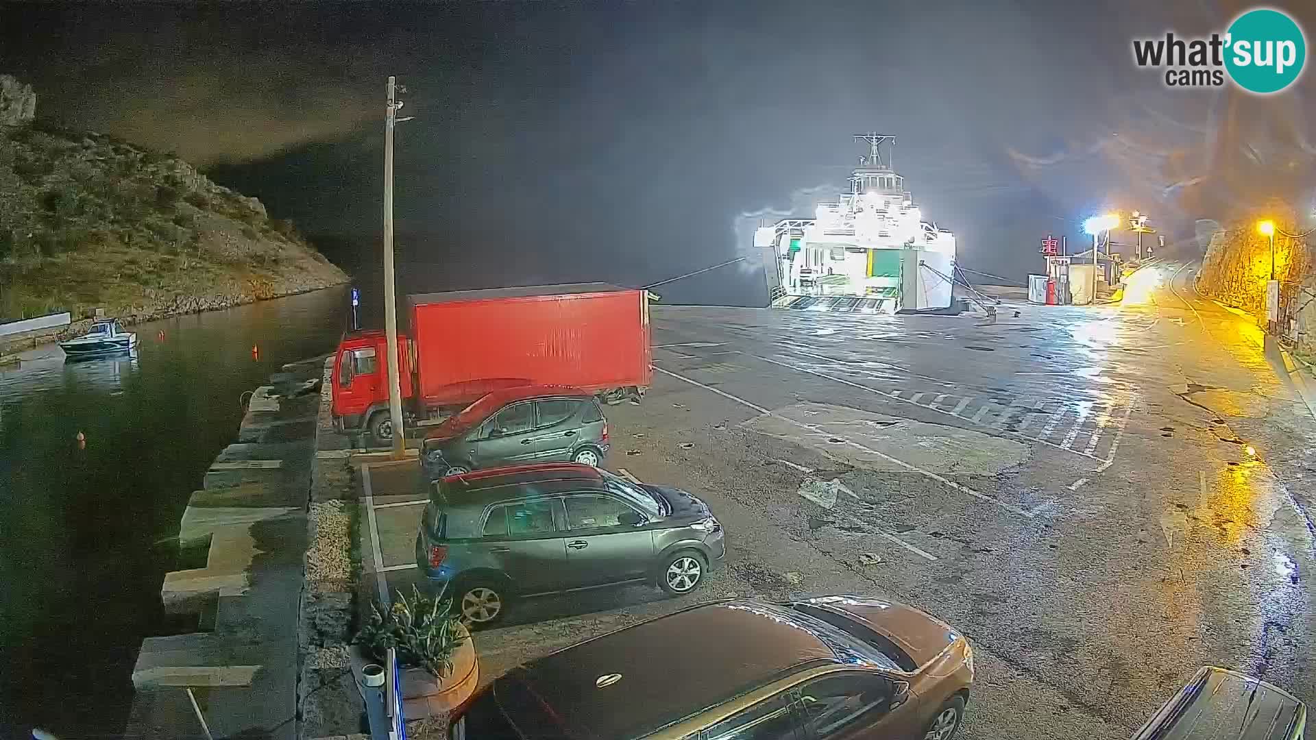 Webcam Prizna ferry port to Pag island