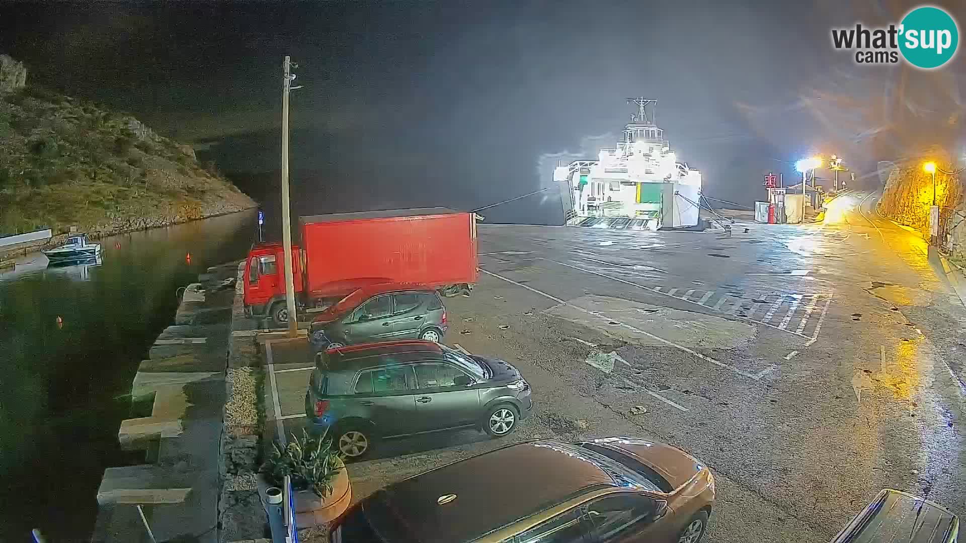 Webcam Prizna ferry port to Pag island