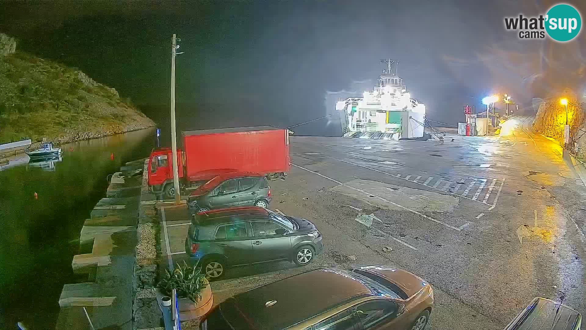 Webcam Prizna ferry port to Pag island