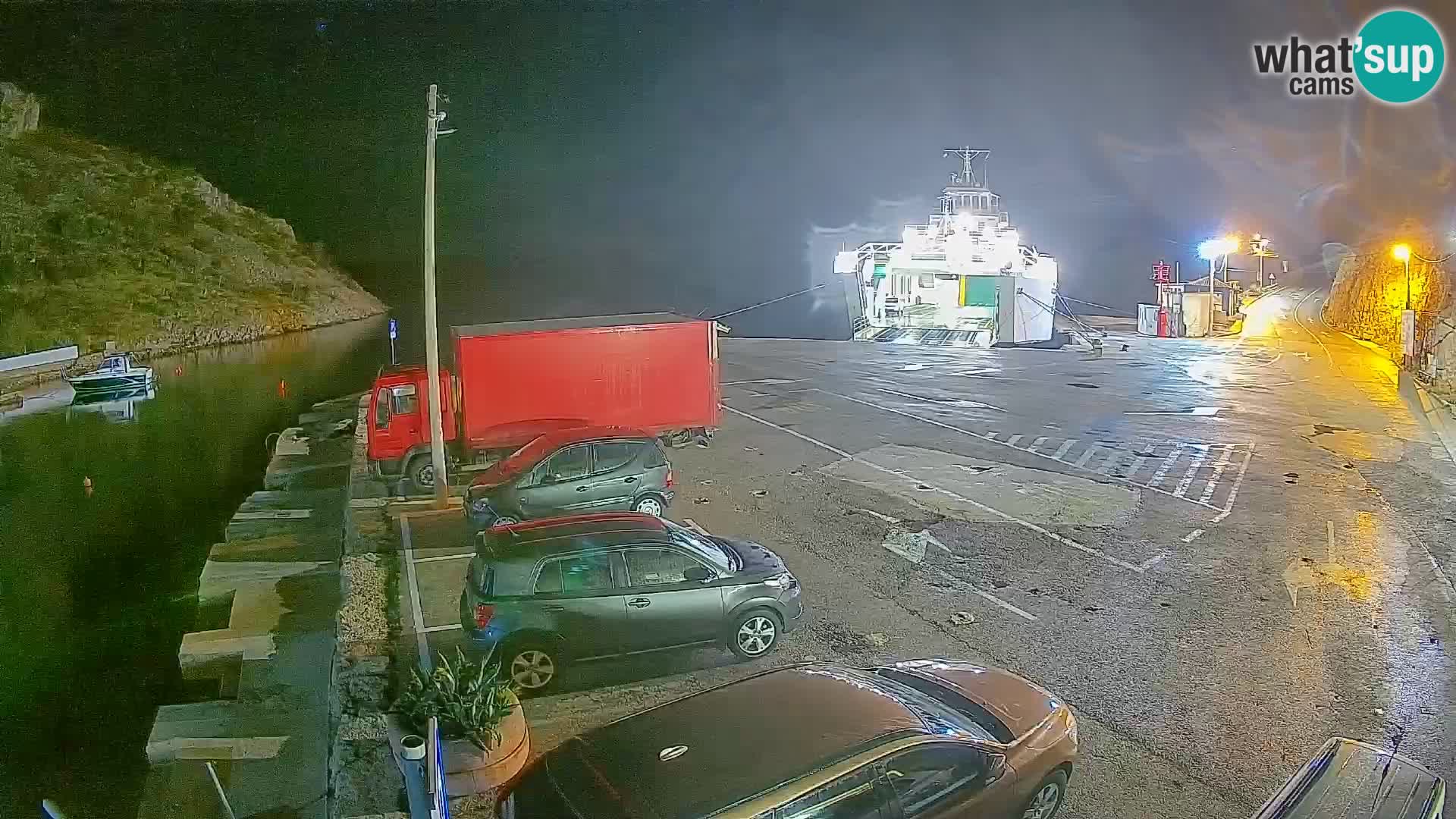 Webcam Prizna ferry port to Pag island