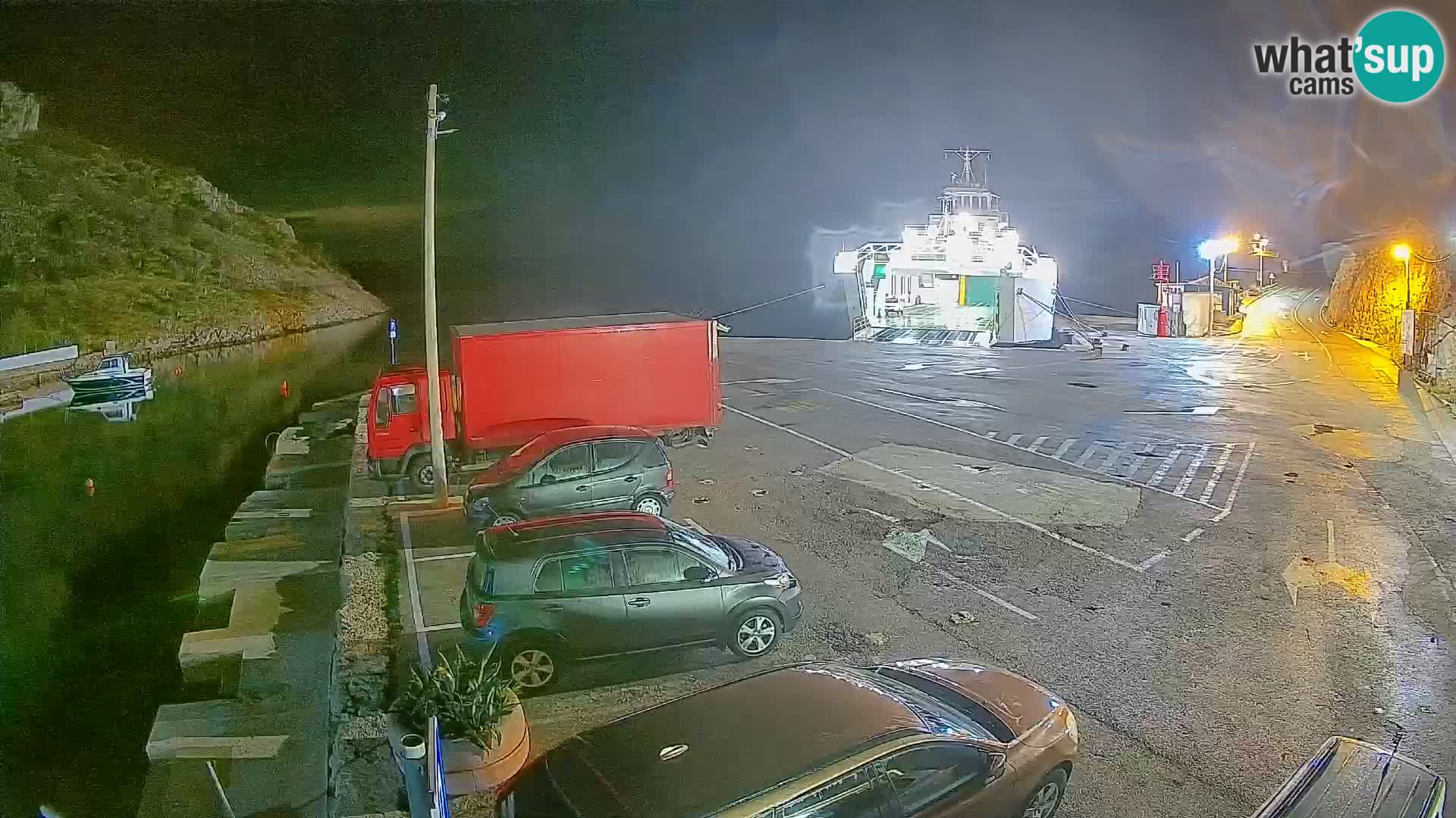 Webcam port de ferry de Prizna – vers l’île de Pag