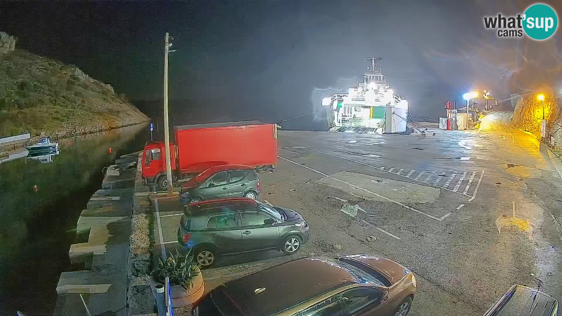 Webcam Prizna ferry port to Pag island