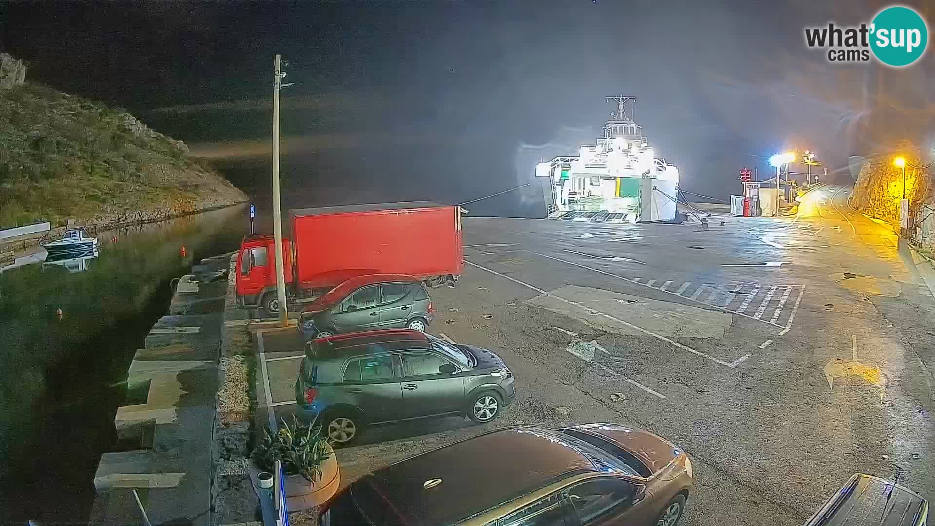 Webcam Prizna ferry port to Pag island