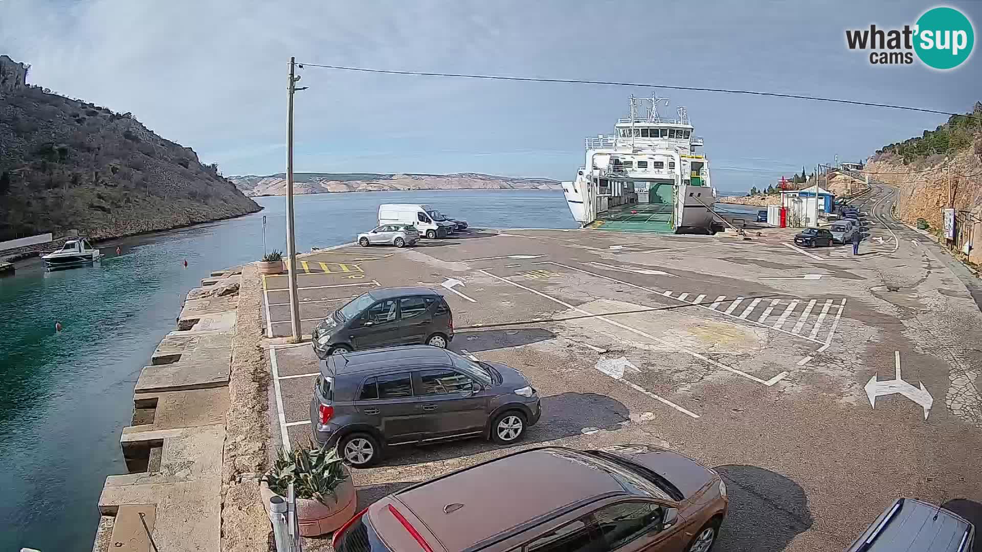 Webcam Fährhafen Prizna – zur Insel Pag