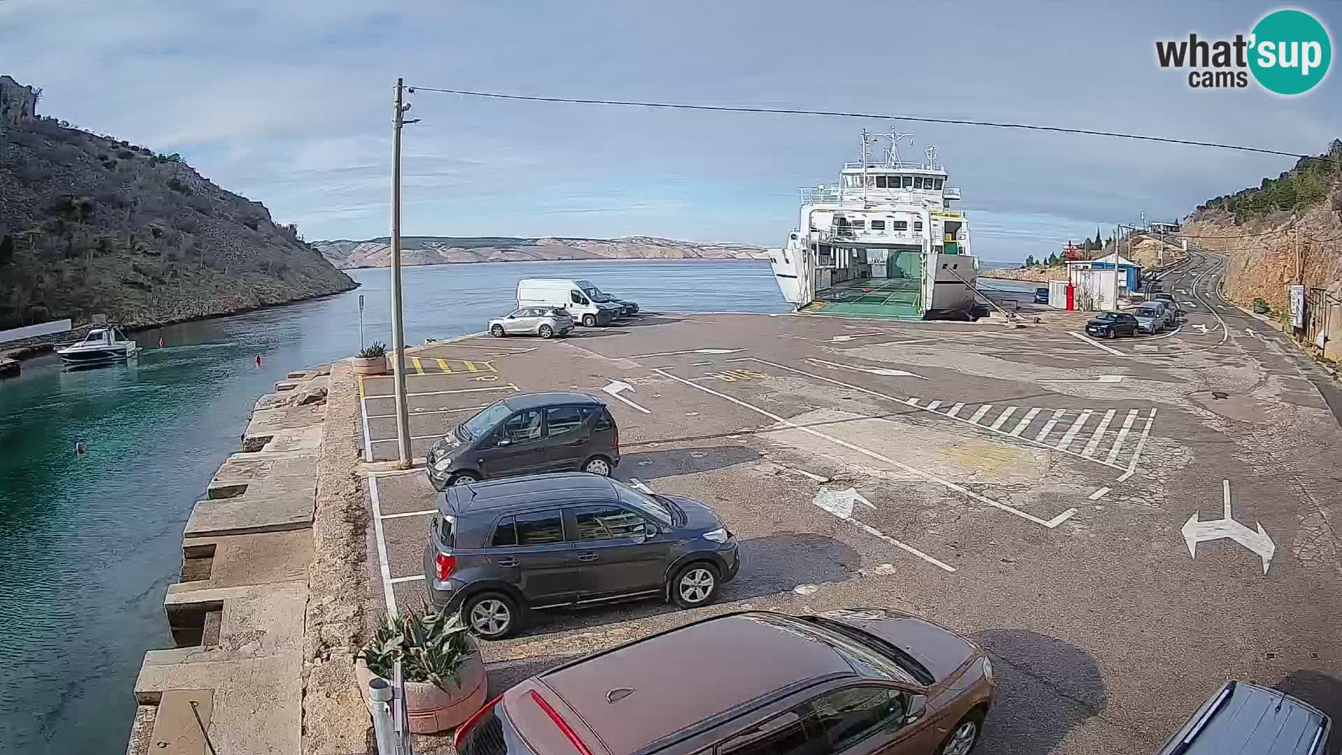 Webcam Fährhafen Prizna – zur Insel Pag