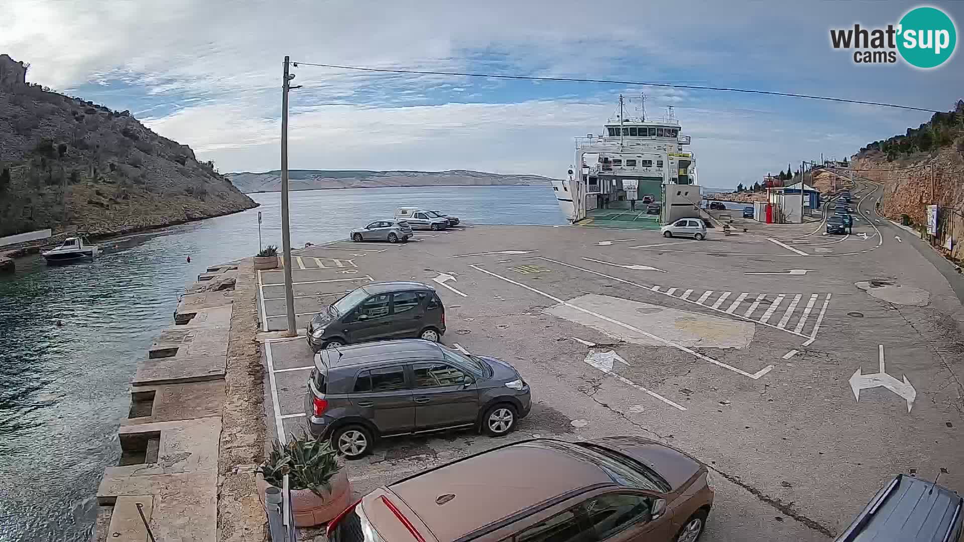 Webcam Fährhafen Prizna – zur Insel Pag