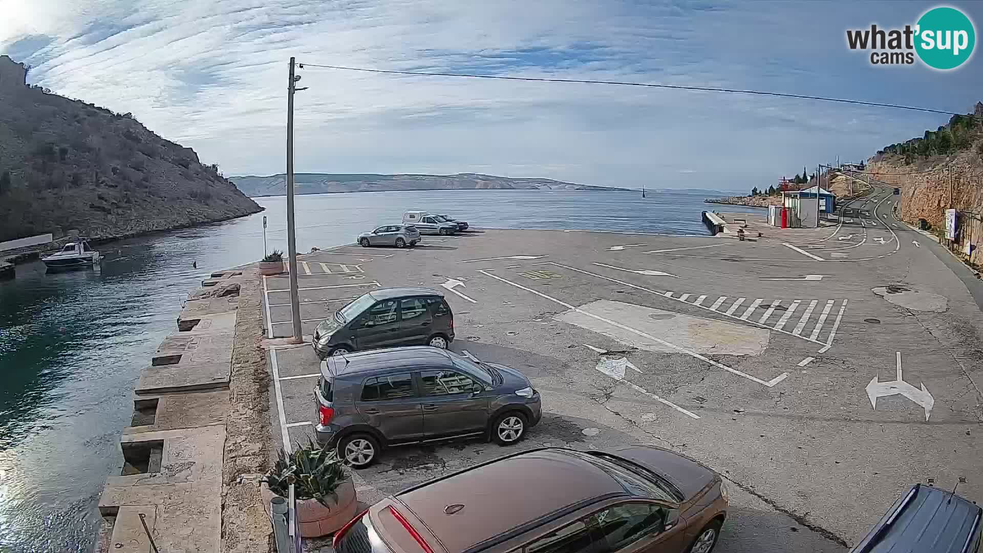 Webcam Prizna ferry port to Pag island