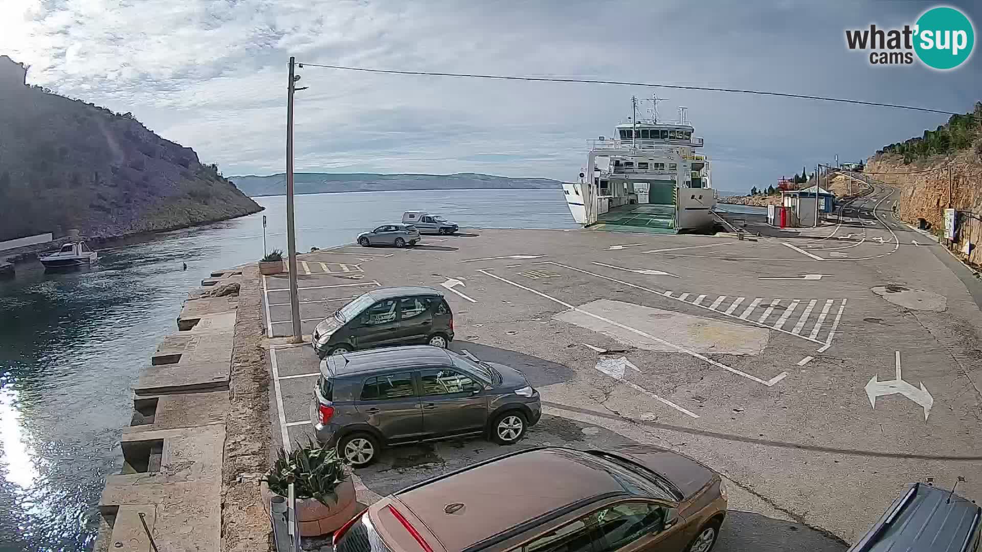 Webcam Fährhafen Prizna – zur Insel Pag