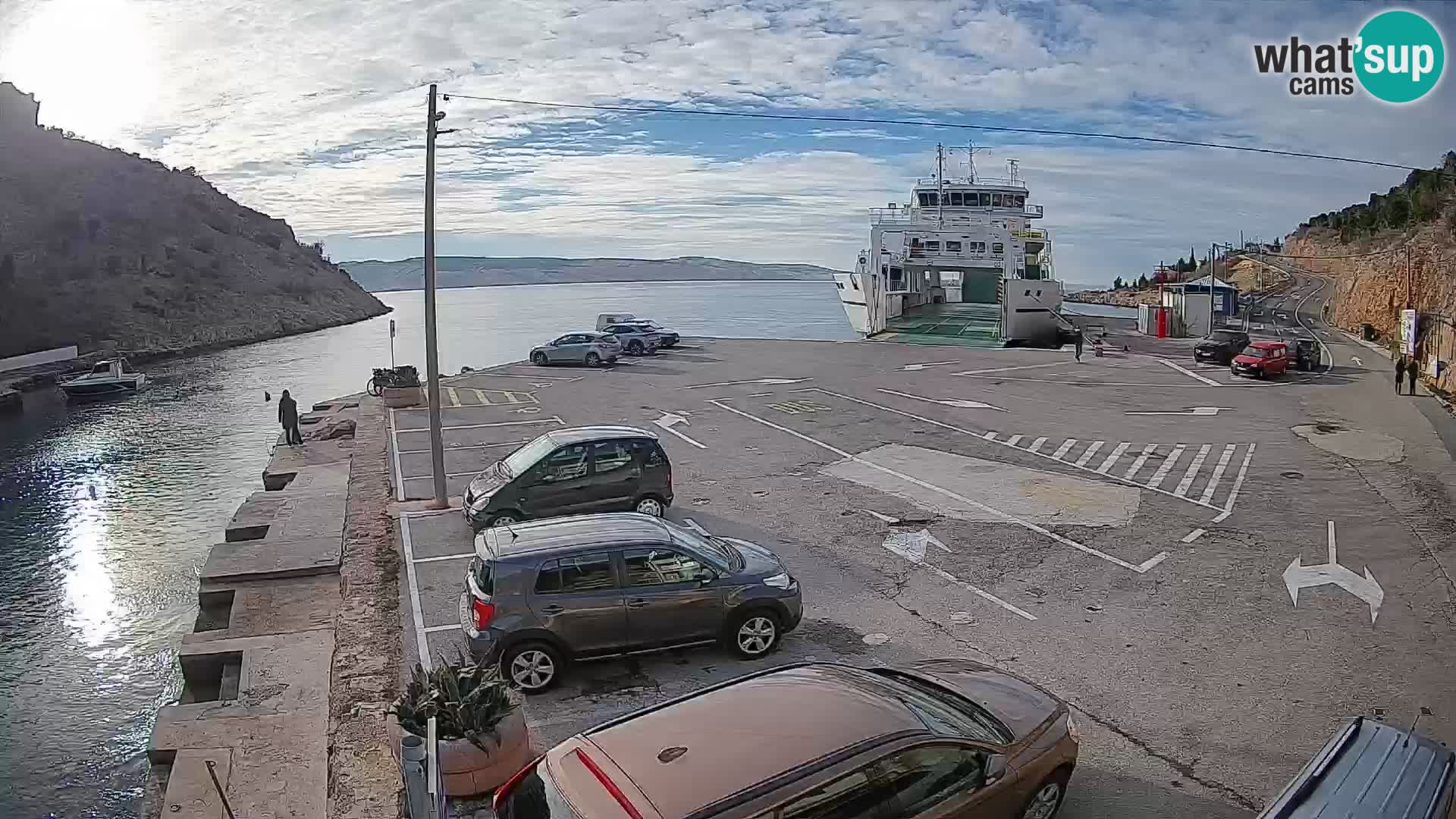 Webcam Fährhafen Prizna – zur Insel Pag