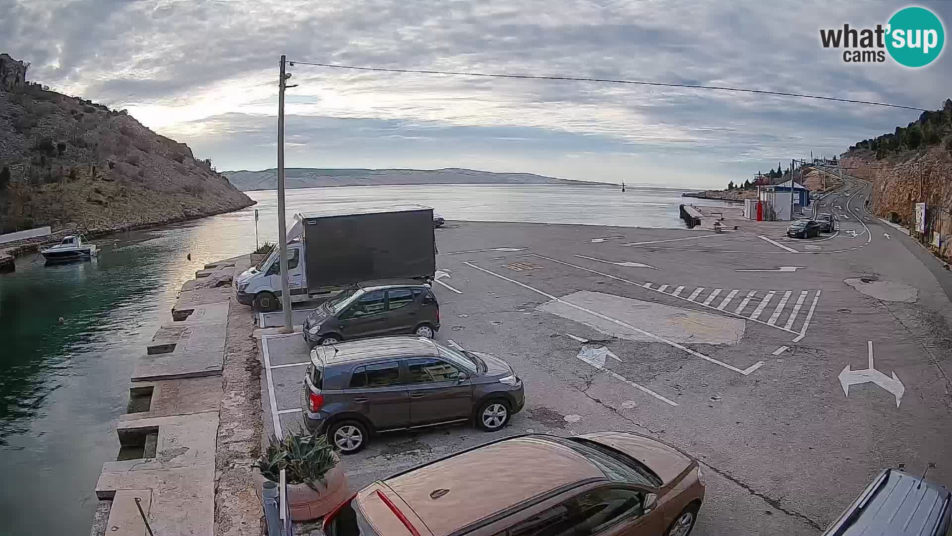 Webcam Fährhafen Prizna – zur Insel Pag