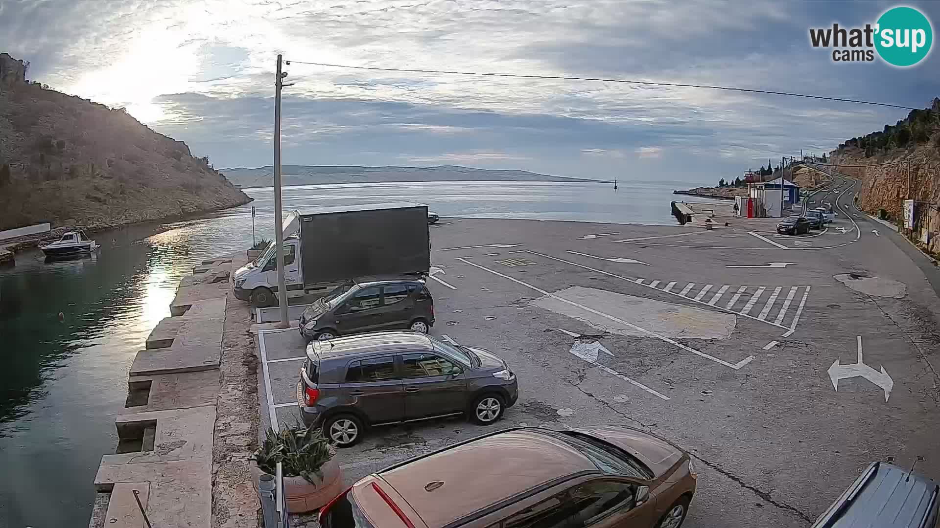 Webcam Fährhafen Prizna – zur Insel Pag