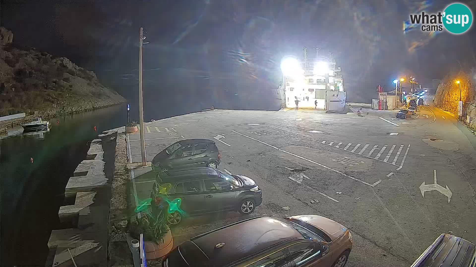 Webcam port de ferry de Prizna – vers l’île de Pag