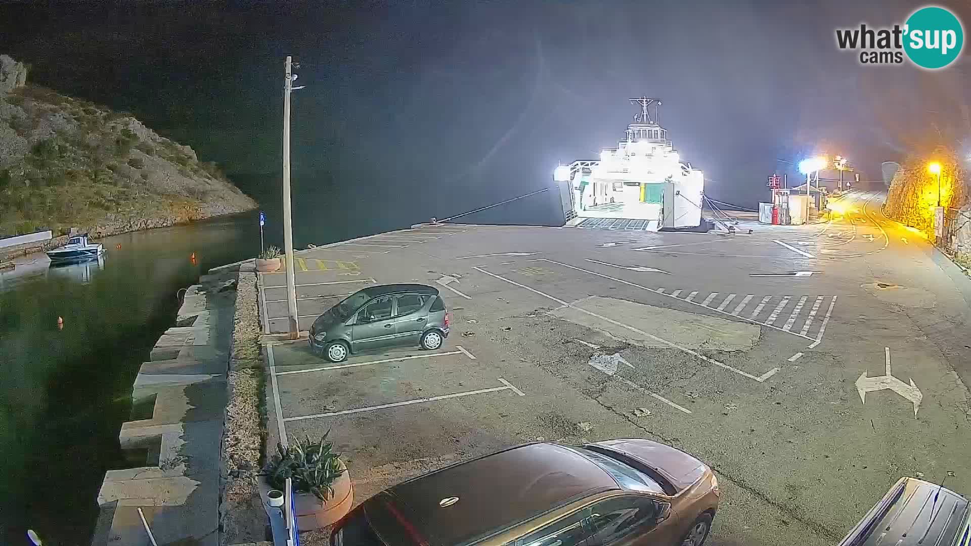 Webcam Prizna ferry port to Pag island