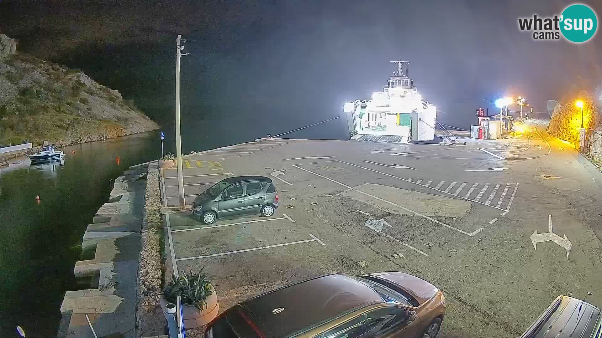 Webcam Prizna ferry port to Pag island