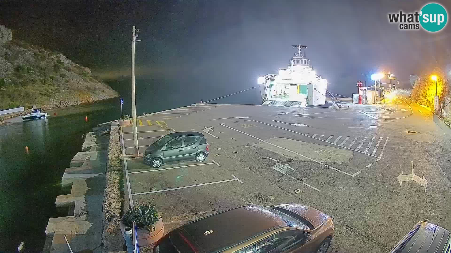 Webcam port de ferry de Prizna – vers l’île de Pag