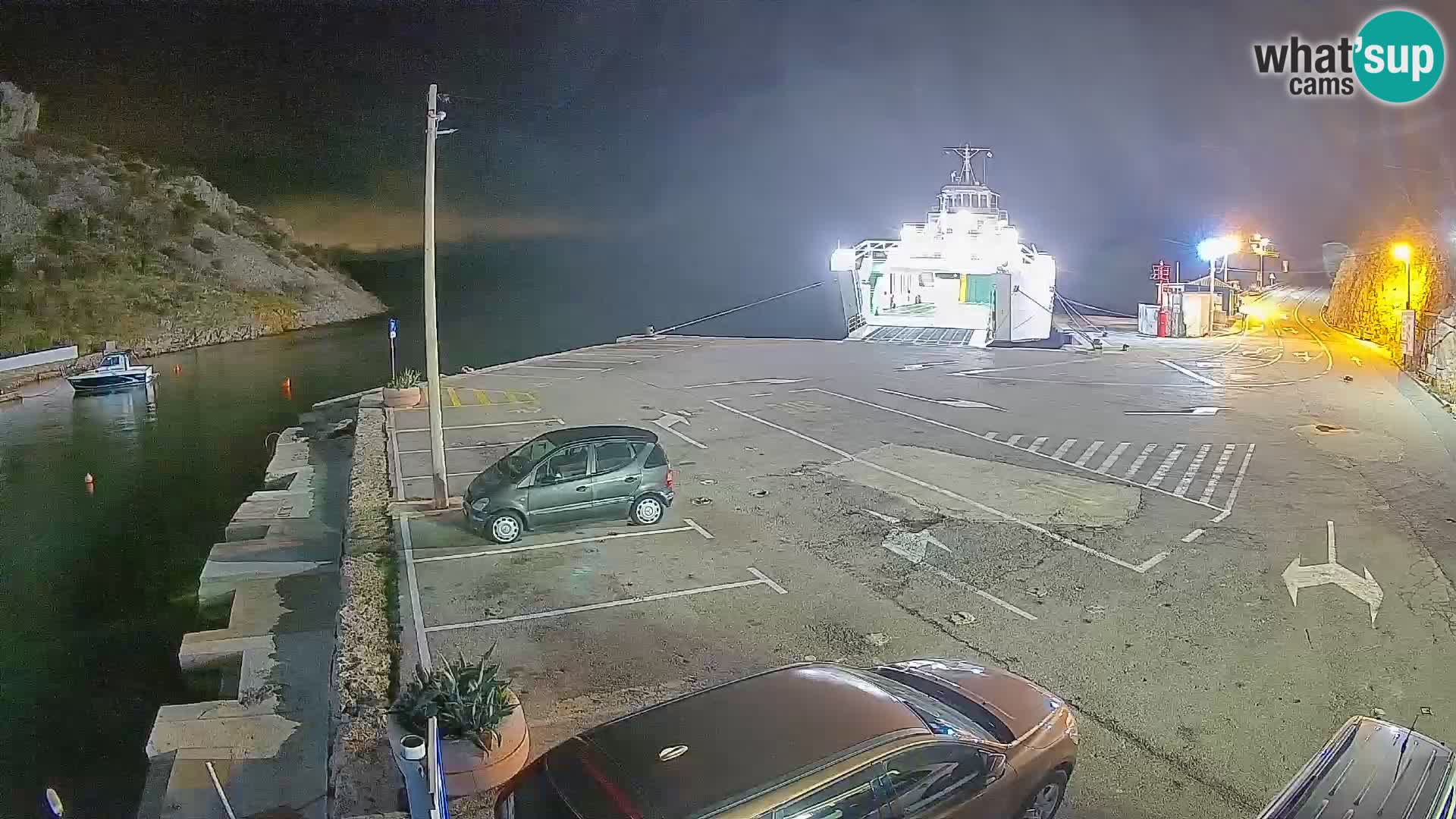 Webcam port de ferry de Prizna – vers l’île de Pag