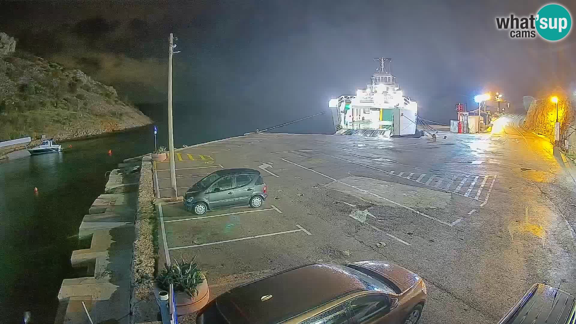 Webcam port de ferry de Prizna – vers l’île de Pag