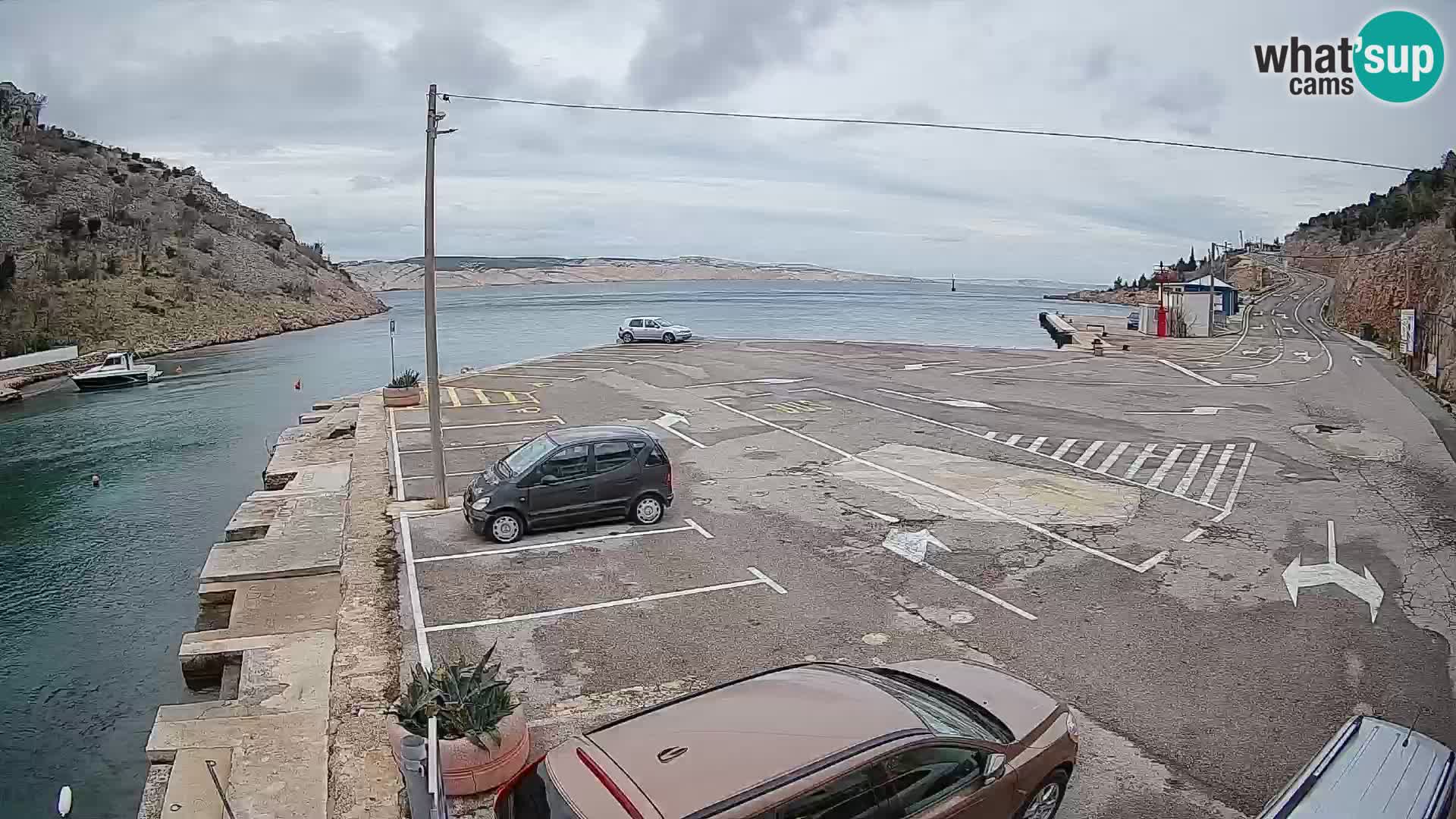 Webcam Fährhafen Prizna – zur Insel Pag