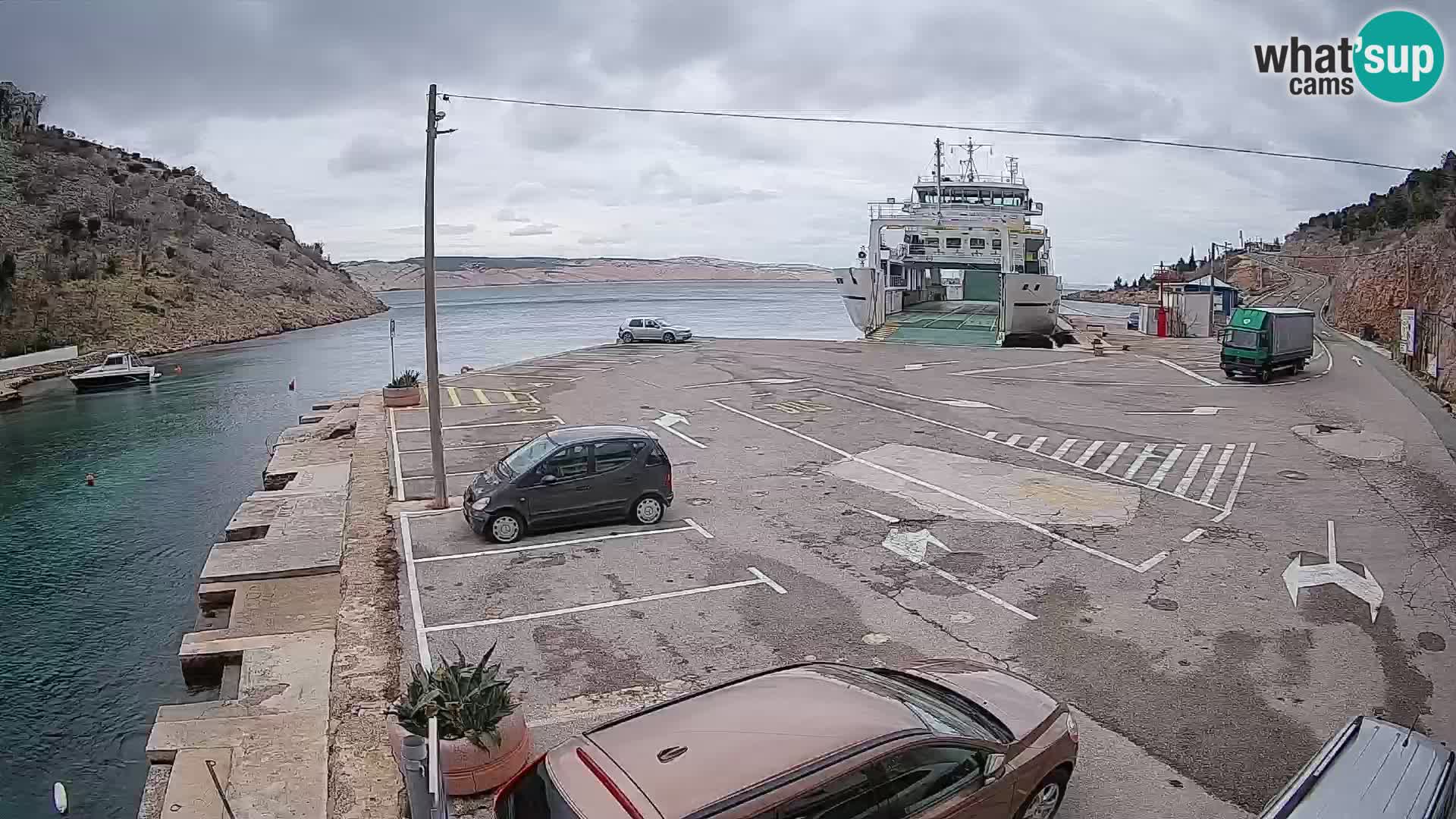 Webcam Fährhafen Prizna – zur Insel Pag