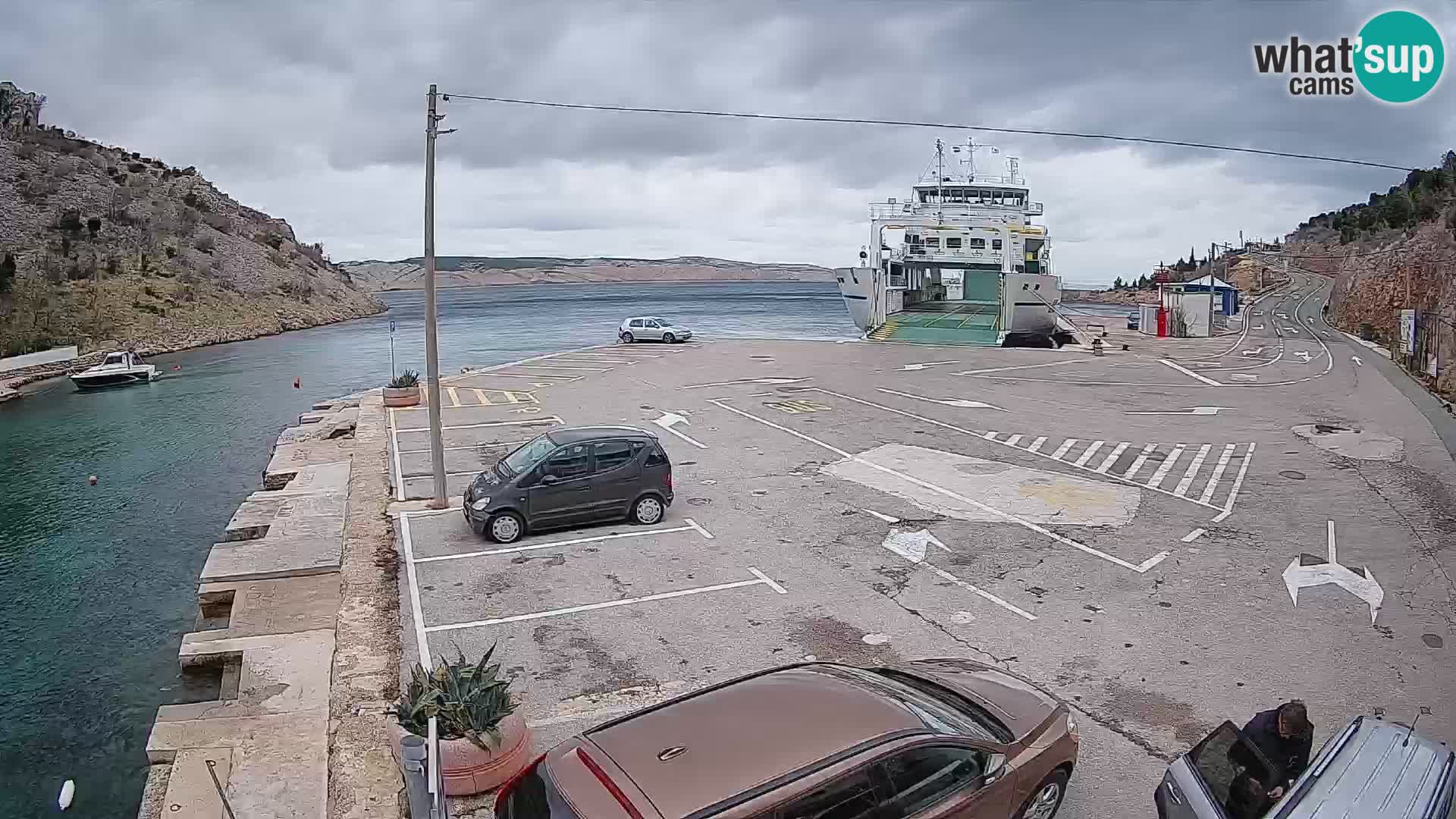 Webcam port de ferry de Prizna – vers l’île de Pag