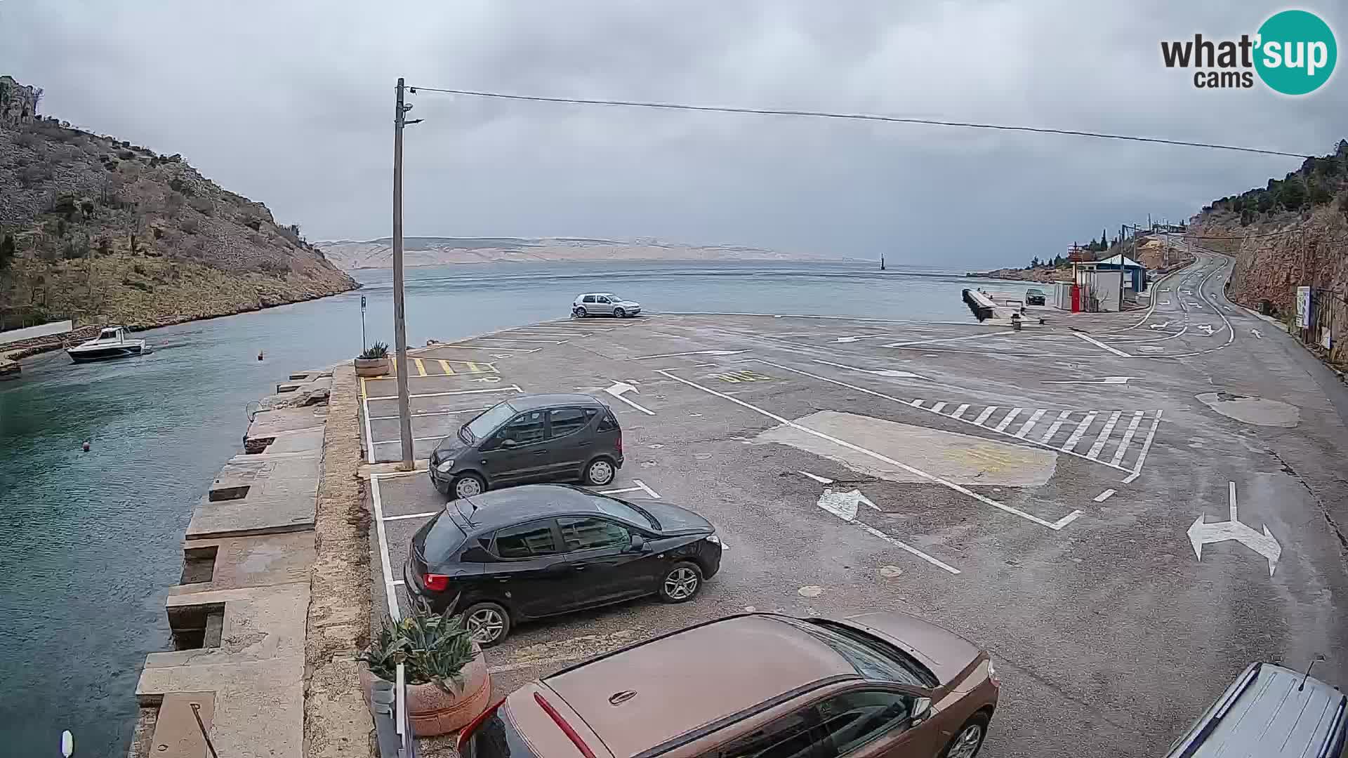 Webcam Fährhafen Prizna – zur Insel Pag