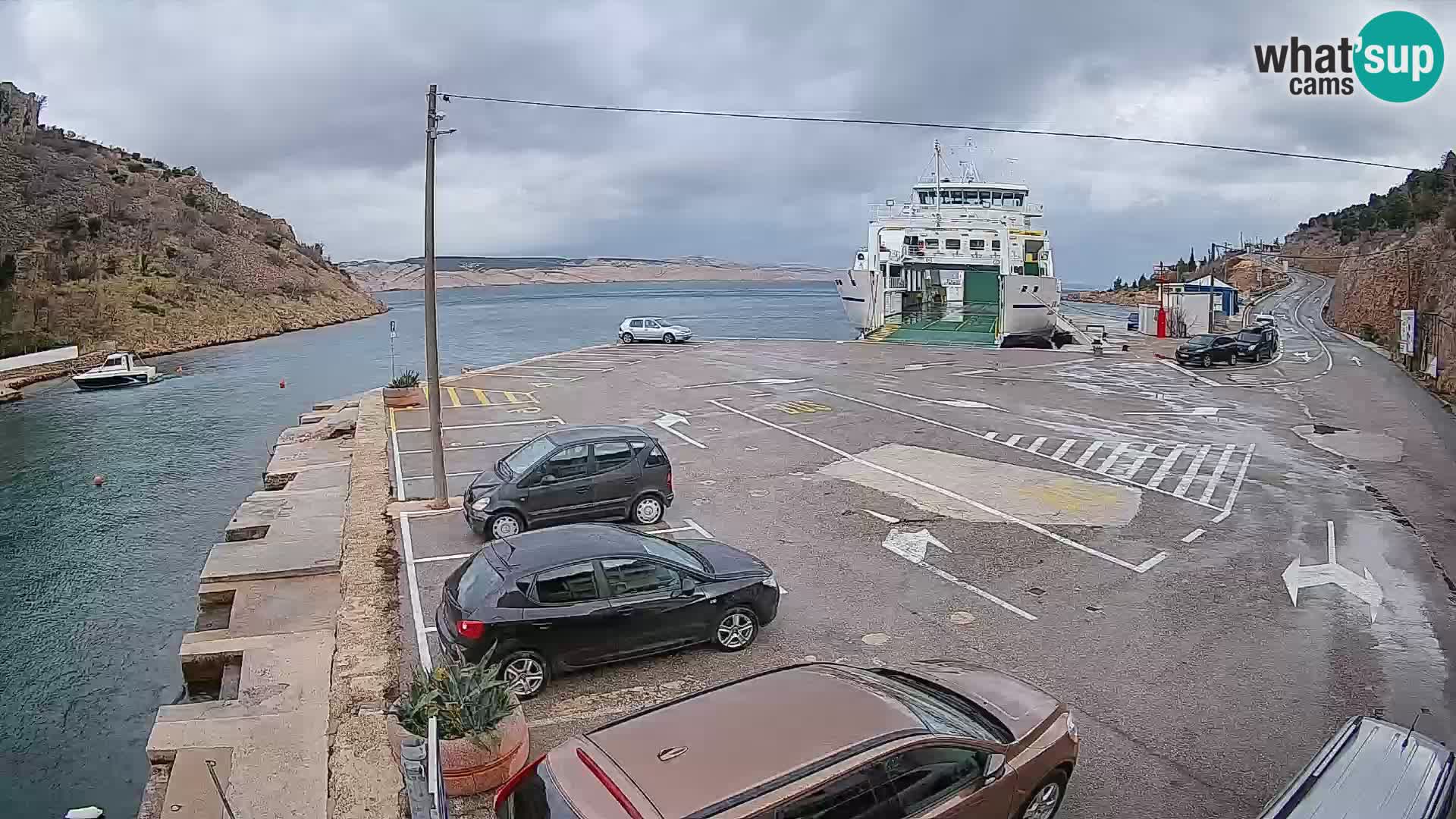 Webcam Fährhafen Prizna – zur Insel Pag