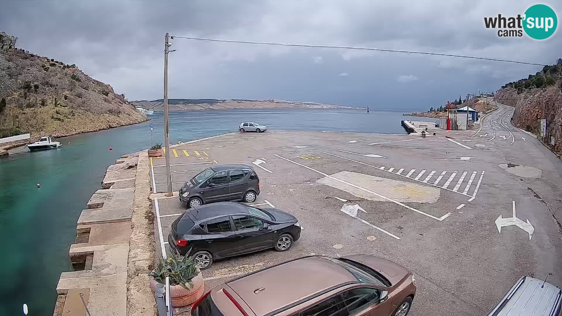 Webcam Fährhafen Prizna – zur Insel Pag