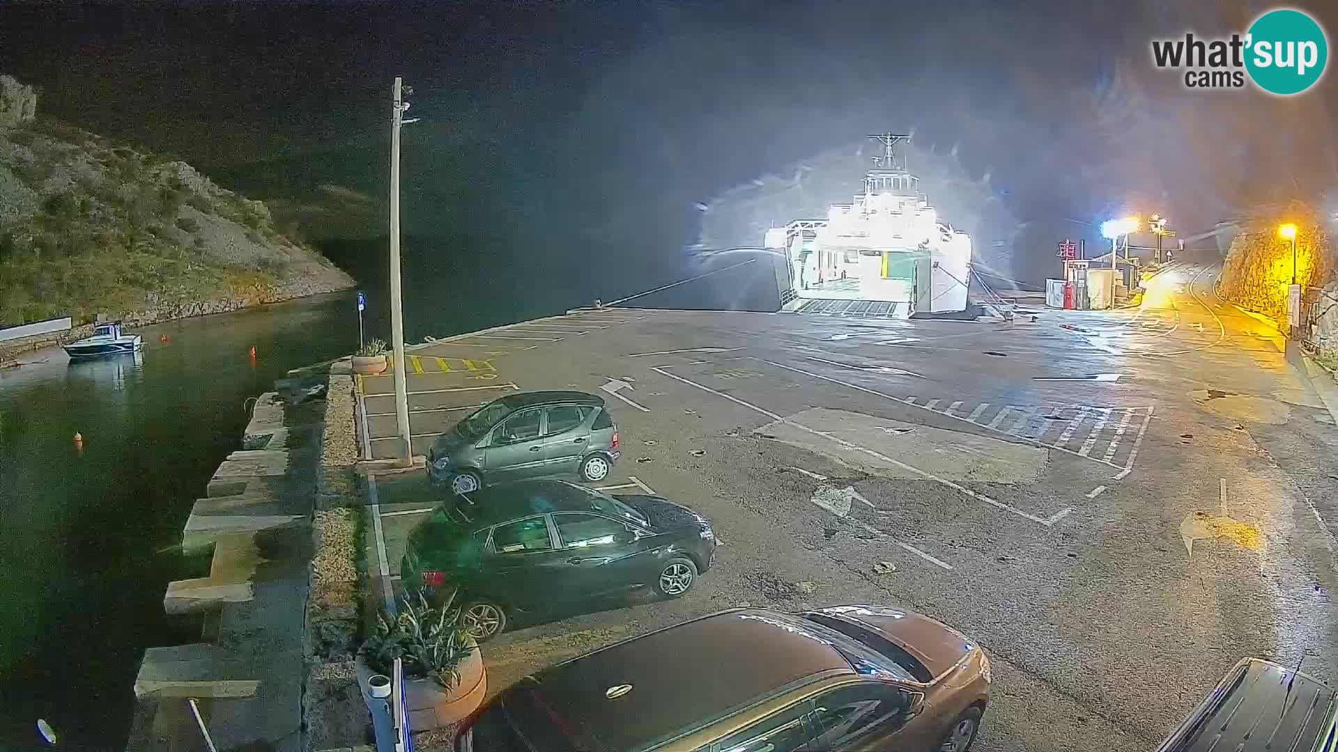 Webcam port de ferry de Prizna – vers l’île de Pag