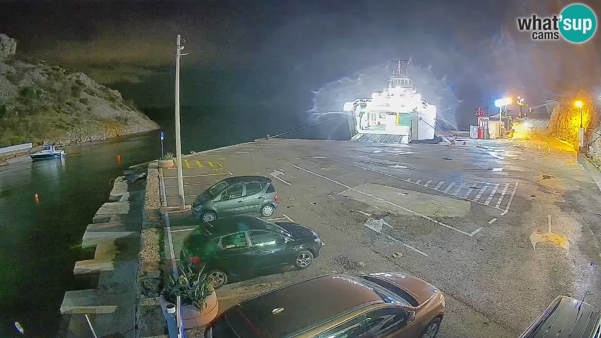 Webcam port de ferry de Prizna – vers l’île de Pag