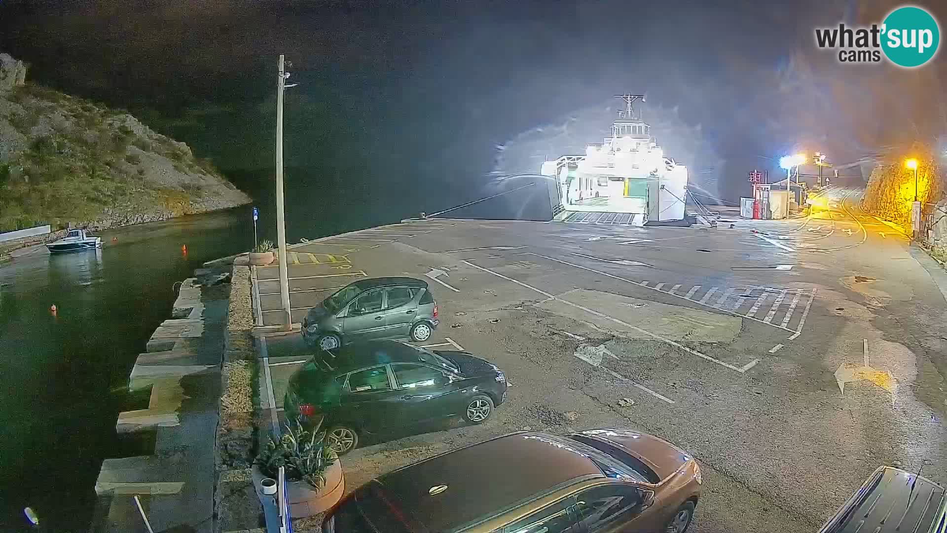 Webcam port de ferry de Prizna – vers l’île de Pag