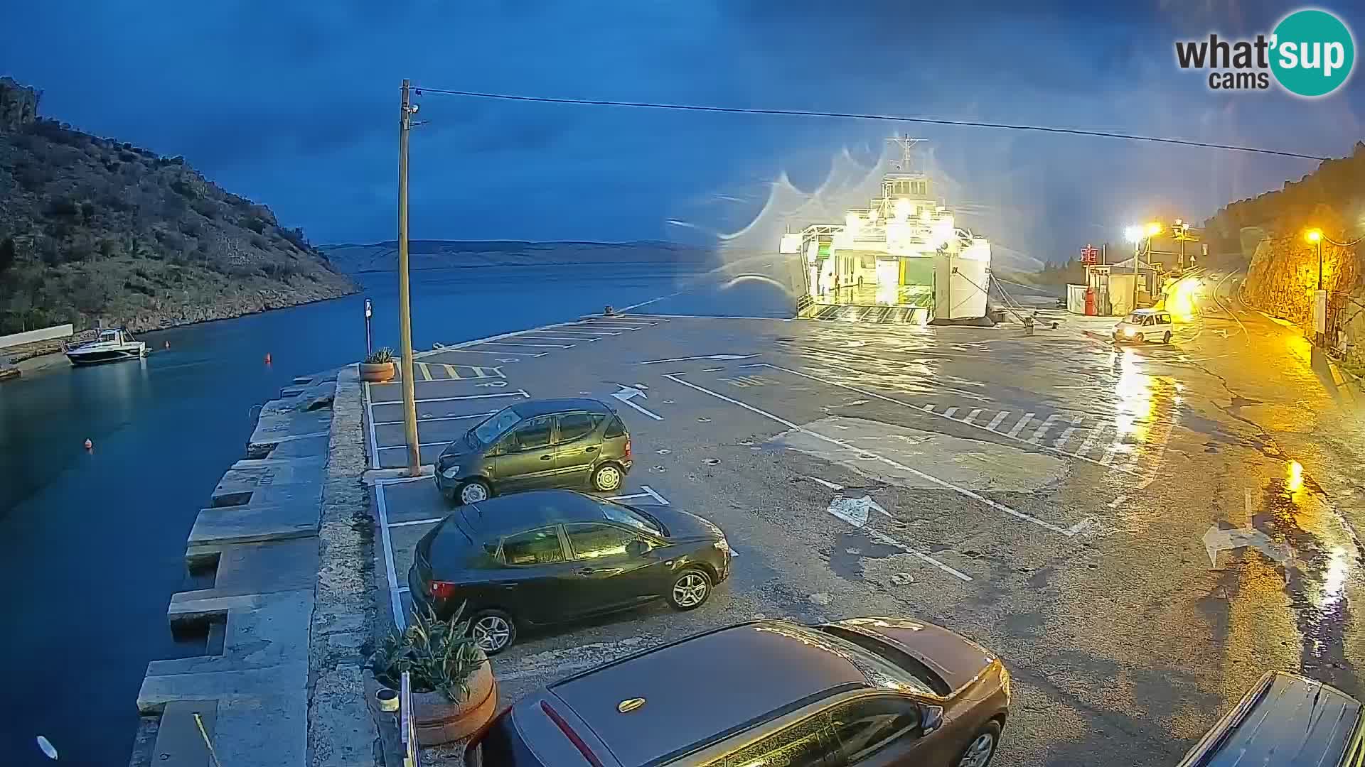 Webcam Fährhafen Prizna – zur Insel Pag