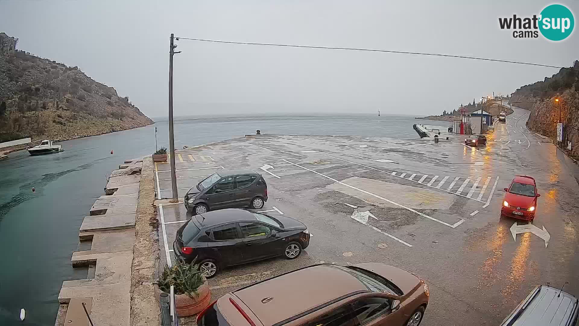 Webcam Fährhafen Prizna – zur Insel Pag