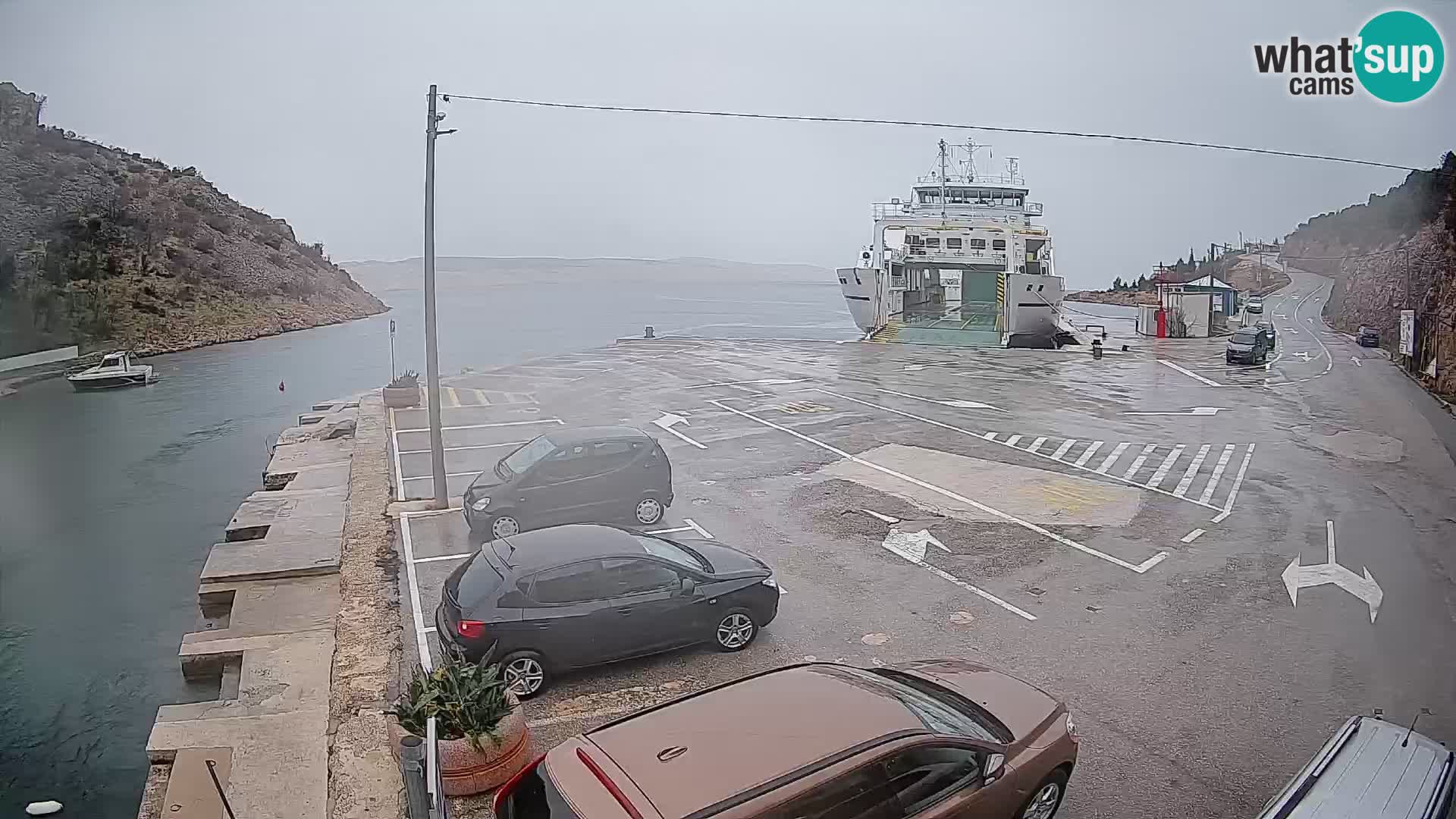 Webcam Fährhafen Prizna – zur Insel Pag