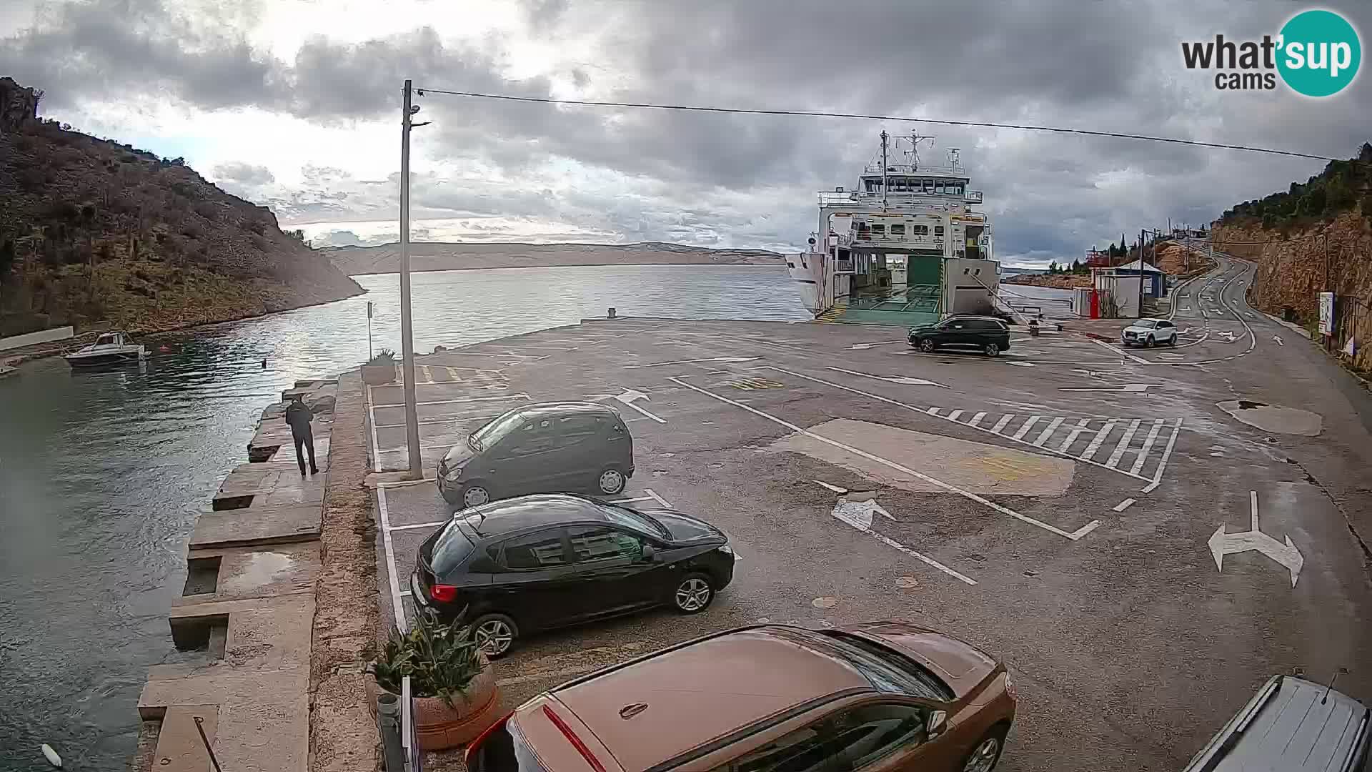 Webcam Prizna ferry port to Pag island