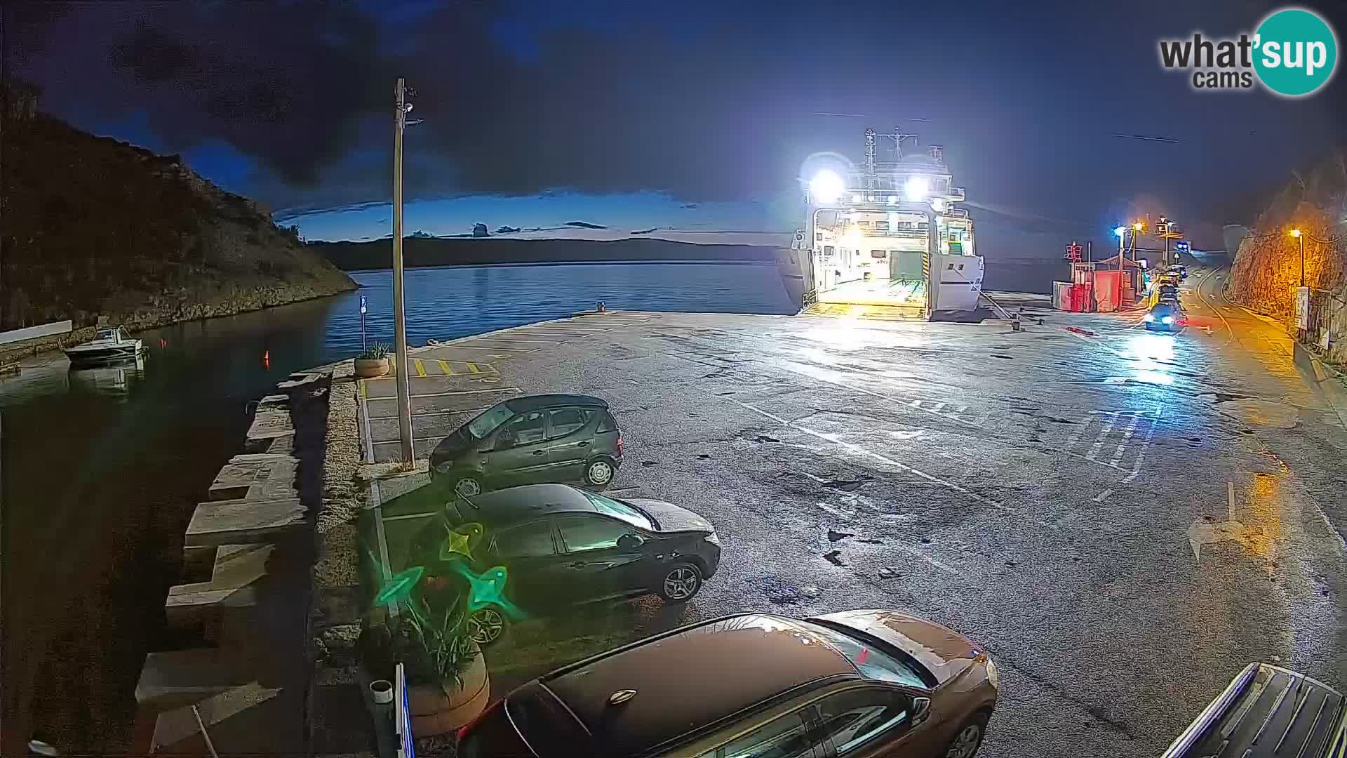 Webcam Prizna ferry port to Pag island