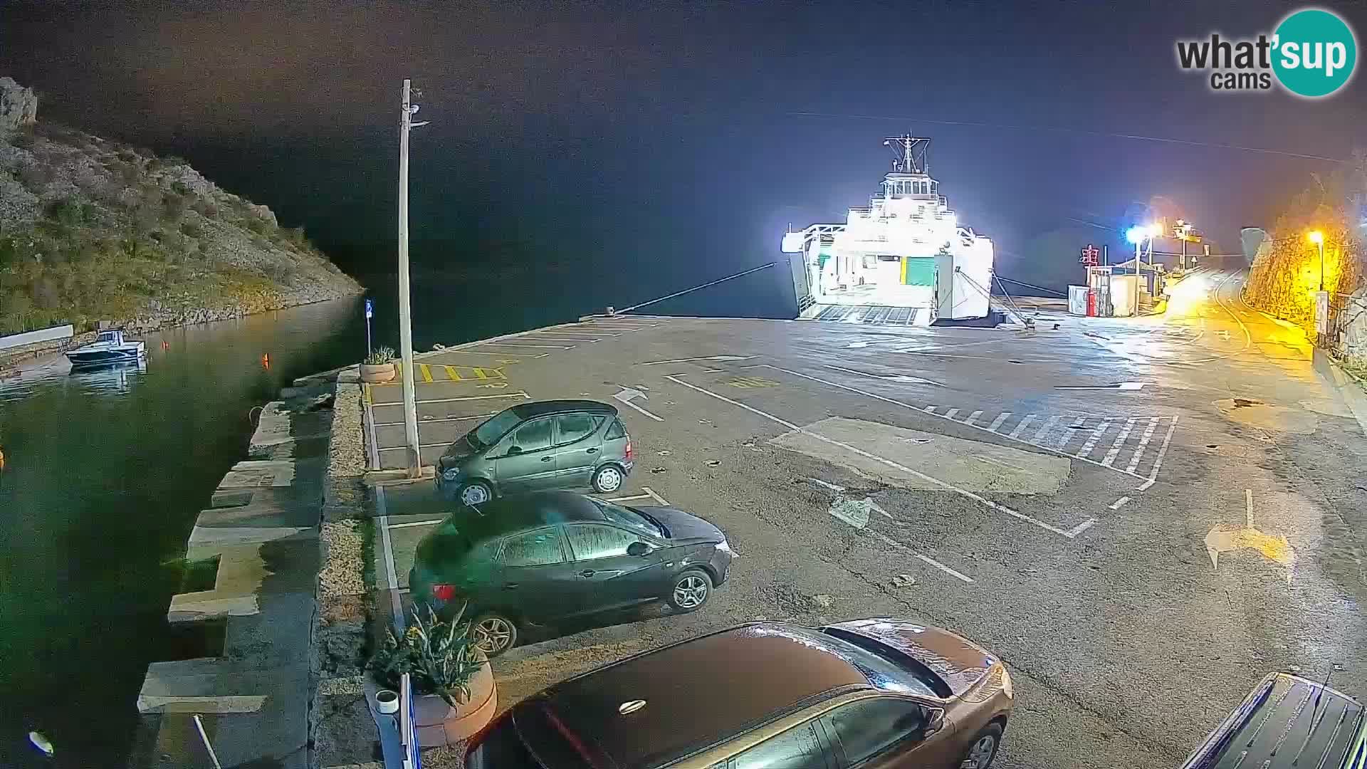 Webcam port de ferry de Prizna – vers l’île de Pag