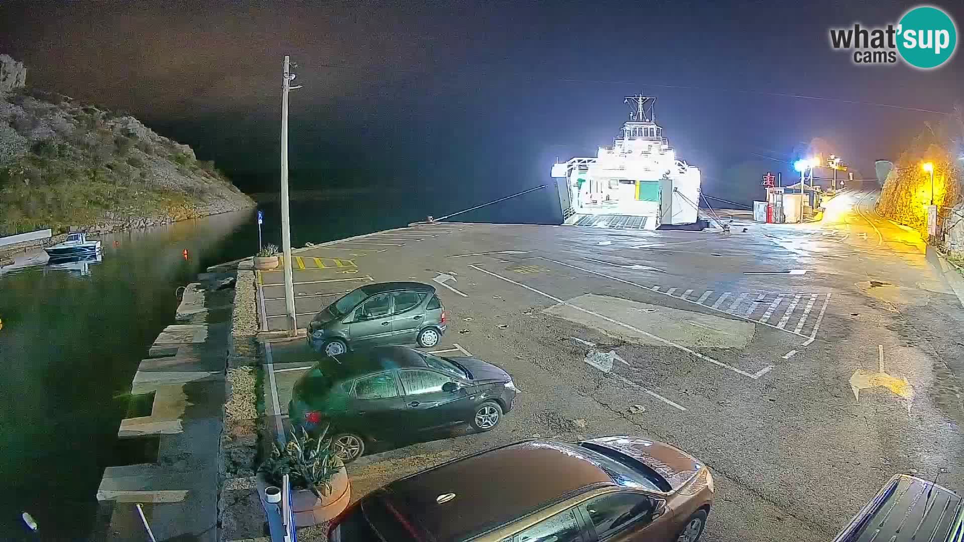 Webcam Prizna ferry port to Pag island