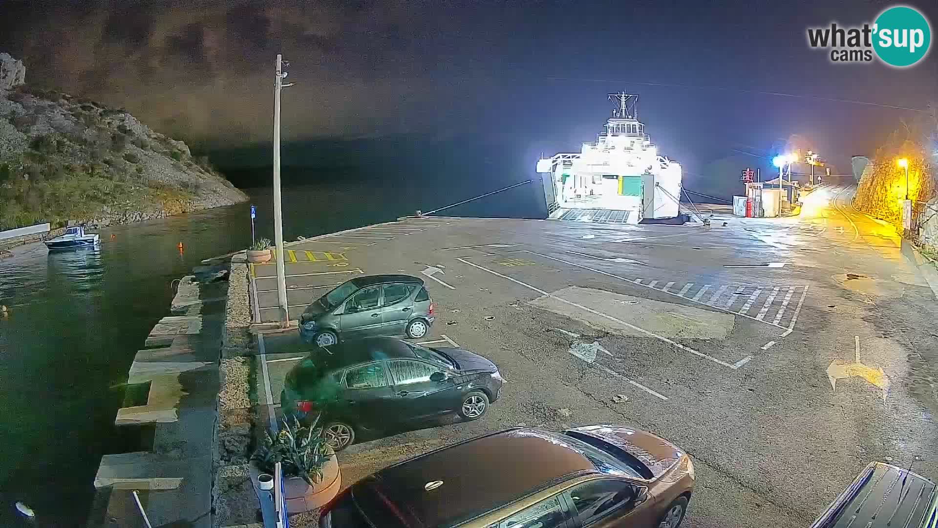 Webcam port de ferry de Prizna – vers l’île de Pag